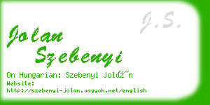 jolan szebenyi business card